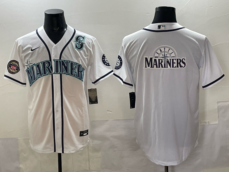 Men Seattle Mariners blank white MLB 2025 Nike jersey 003